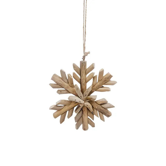 Driftwood Snowflake Christmas Ornament