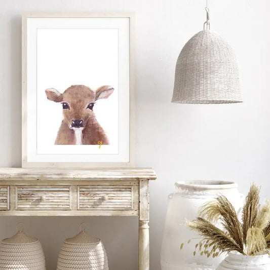 Brown Cow Nursery Artwork Print