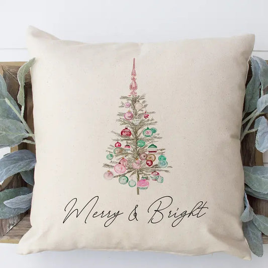 Merry and Bright Vintage Pillow