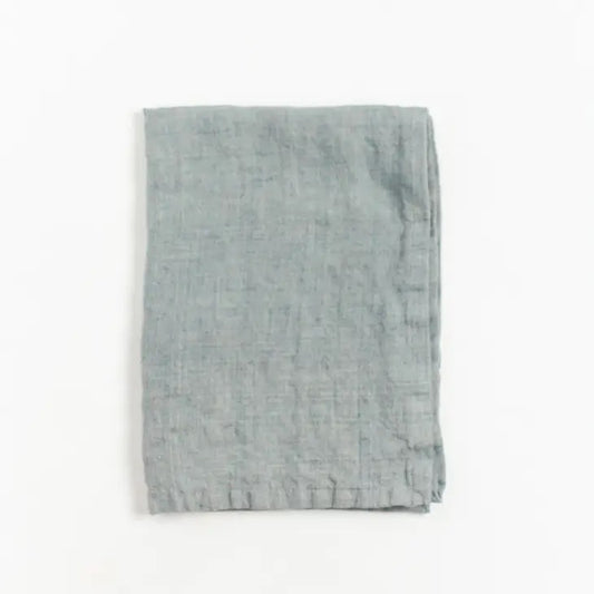 Stone Washed Linen Tea Towel-Slate Blue