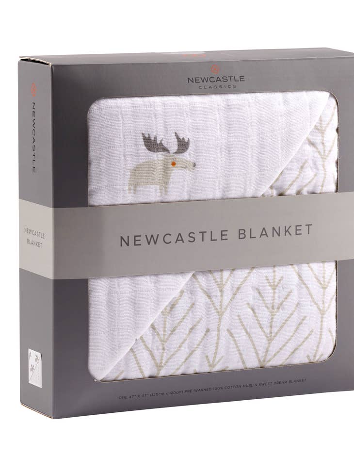 Mr. Moose Muslin Blanket