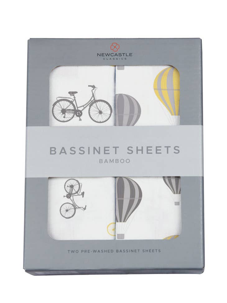 Vintage Bicycles and Hot Air Balloon Changing Pad/Bassinet Sheets