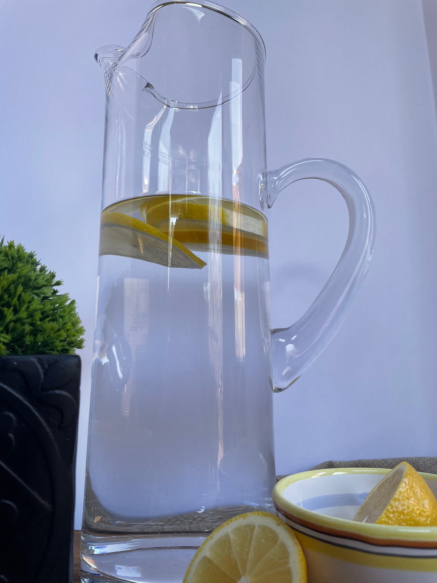 Mouth Blown Ice Tea/Martini Glass Pitcher