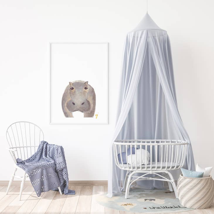 Hippo Nursery Artwork Print