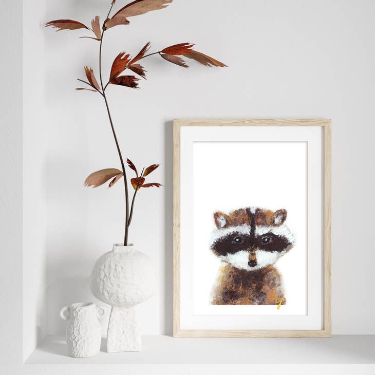 Raccoon Nursery Artwork Print