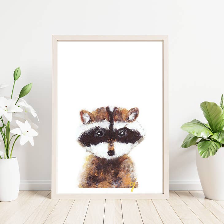 Raccoon Nursery Artwork Print