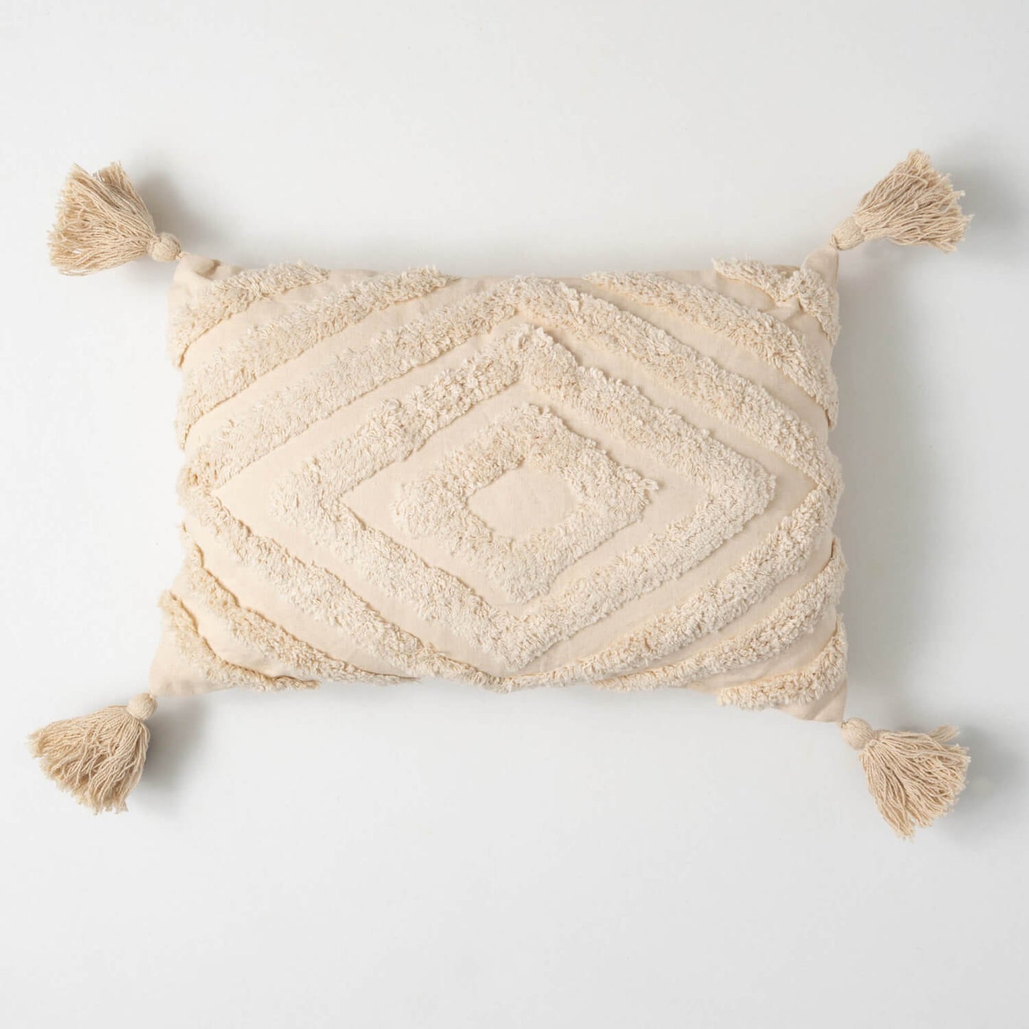 Tufted Pillow With Tassels