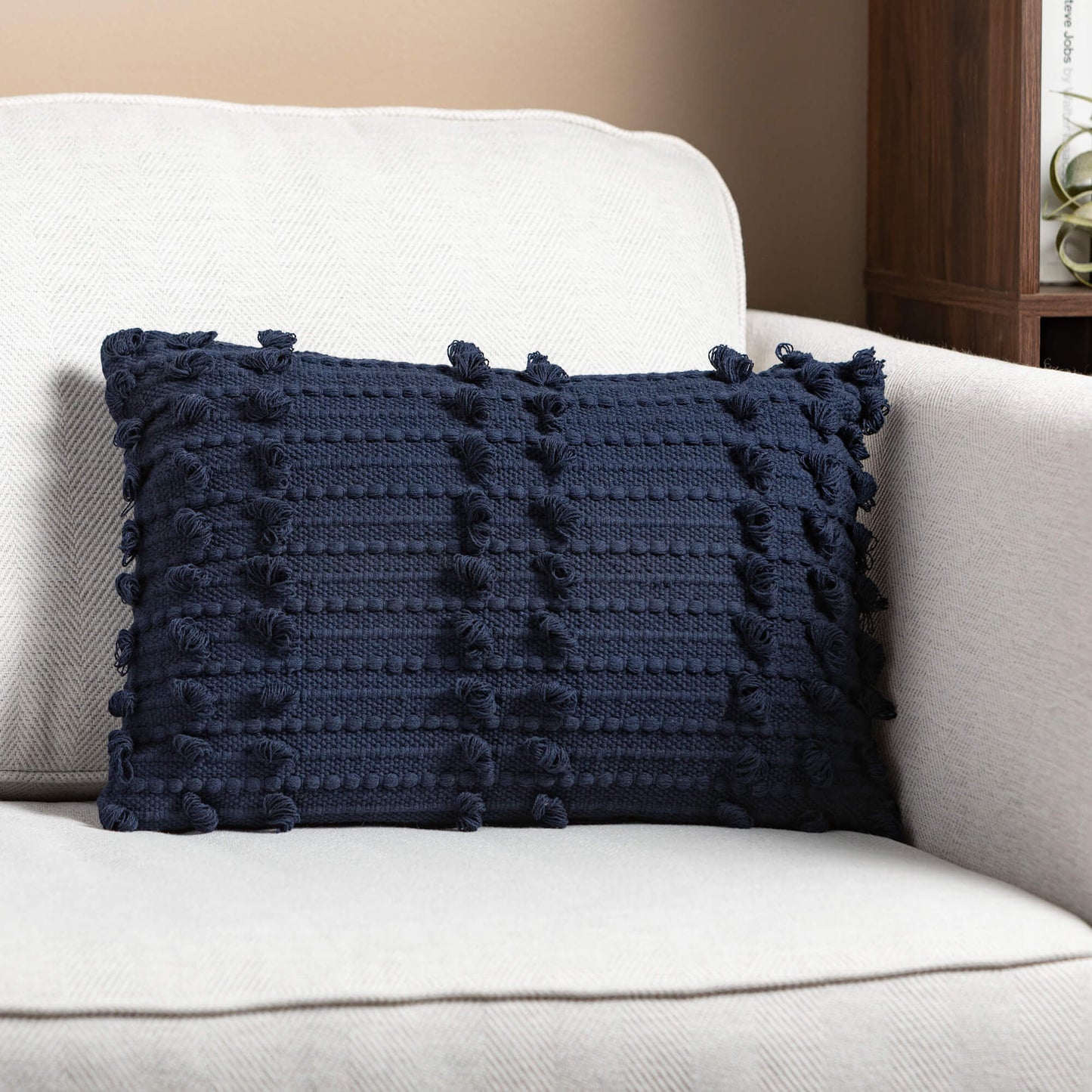 Woven Indigo Lumbar Pillow